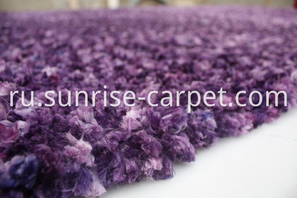 100% Polyester Shaggy rug purple color